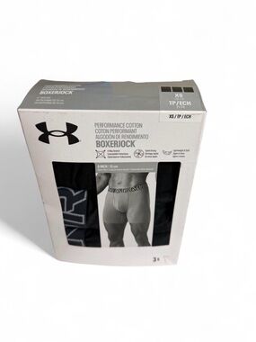 Under Armour Men's Performance Cotton Boxerjock - Black (XS)